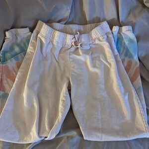pink pants with pink and blue tie dye at the ends size kids Large (worn once)